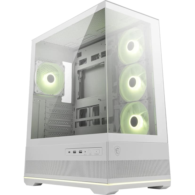 MSI MAG PANO 110R PZ WHITE - Mid-tower Gaming PC Case - Supports up to 400 mm GPU in length, Removable Dust Filters, USB 20Gbps (Type-C), Ba