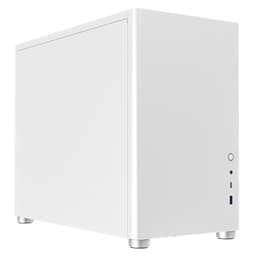 iONZ KZ-30M Silent Mini PC Computer Office Case, Micro ATX, Front I/O Type-C, EPDM Sound Dampening Padding - Ultra Quiet | White