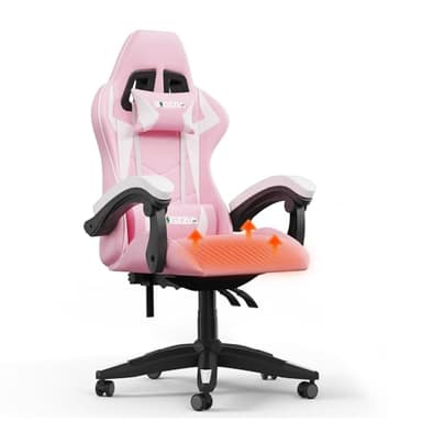 bigzzia Gaming Chair with Heated Cushion, Ergonomic Offic...