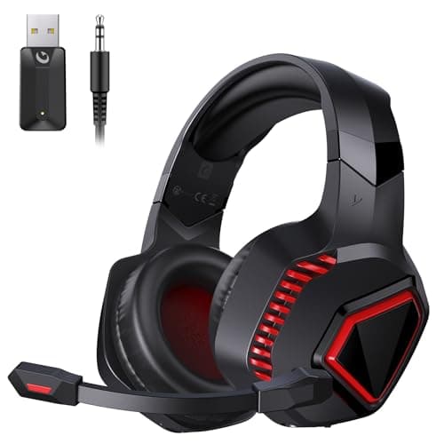 KAPEYDESI Wireless Gaming Headset, 2.4Ghz Noise Cancelling Headphones for PS5, PS4, PC, Switch, Bluetooth Headset with Microphone, 3.5mm Wir