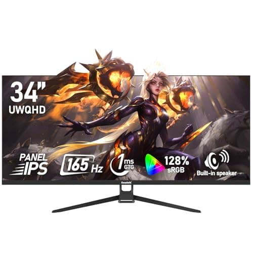 Gawfolk 34 Inch IPS Ultrawide 165Hz Gaming Computer Monit...