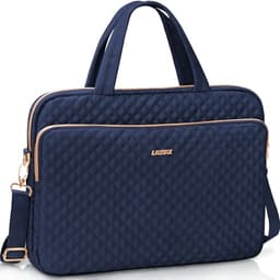 Lausiax Laptop Case Bag Women Men Computer Sleeve Compatible with MacBook/Dell/HP/Acer/ASUS, Waterproof Shoulder Carrying Briefcase, Blue, 17-17.3 Inch
