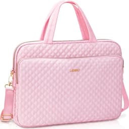 Lausiax Laptop Case Bag 17 17.3 18 inch for Women Men Compatible with HP OmniBook Pavillion,Acer Aspire Nitro,IdeaPad,Precision,ASUS Vivobook,MSI,LG, Slim Messenger Strap Briefcase Computer Bag, Pink