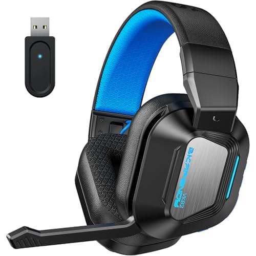 Skapendy VK82 Wireless Gaming Headset for PC, PS5, PS4-2.4GHz Lossless Audio USB & Bluetooth Gaming Headphones, Low Latency, RGB Headphones 