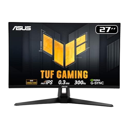 TUF Gaming Series 5 - VG27AQM5A Gaming Monitor – 27-inch, QHD(2560x1440), 300Hz, Fast IPS, ELMB Sync, 0.3ms (GTG), Stereo speaker, 95 percen