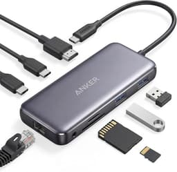 Anker 555 USB-C Docking Hub (8-in-1) PowerExpand Adapter, 85W Power Delivery, 4K 60Hz HDMI, 10Gbps USB-C & 2 USB-A Data Ports, Ethernet Port, MicroSD & SD Memory Card Reader, for MacBook Pro and More