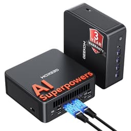 GEEKOM [2026 AI Superpowers IT13MAX Mini PC Windows 11 Pro,with Ultra 9-185H(Up to 5.1GHz),16GB RAM(Up to 96GB)& 1TB SSD, 4K@120Hz Quad Display/Dual USB4/8×USB/ WiFi7/Dual LAN for Gaming/Video Editing