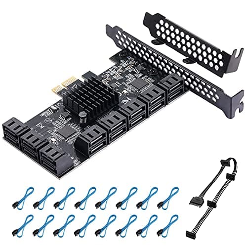 YBBOTT 16-Port PCIe SATA 3.0 Expansion Card, Boot as Syst...