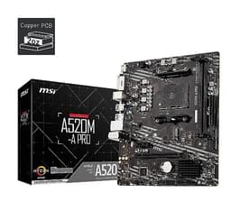 MSI A520M-A PRO Gaming Motherboard (AMD Ryzen 5000, AM4,...