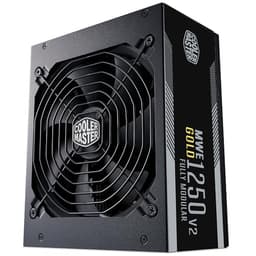 Cooler Master MWE Gold 1250 V2 ATX 3.1 Fully Modular PSU (UK Plug) - ATX 3.1 Support, 80 PLUS Gold 1250W Power Supply, PCIe 5.1 Cabling, 140mm FDB Fan, High-Temperature Threshold, 10 Year Warranty
