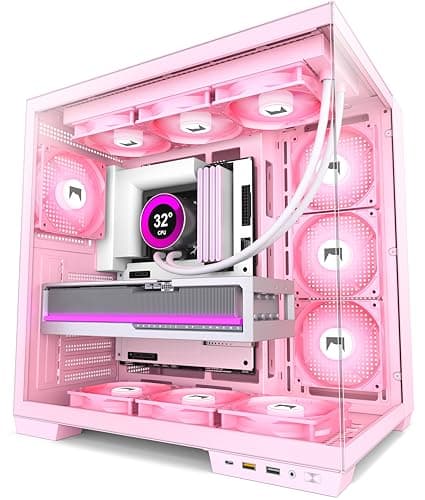 HYXN H1 ATX PC Case-Pre-Installed 7 PWM ARGB Fans, Dual Chamber Mid-Tower Gaming PC Case, with Type-C, Simultaneous Installation of 2x 360mm