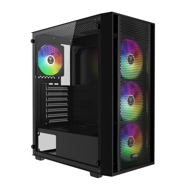 GAMDIAS AURA GC2 ELITE ARGB ATX Mid Tower PC Case, 4 x 12...
