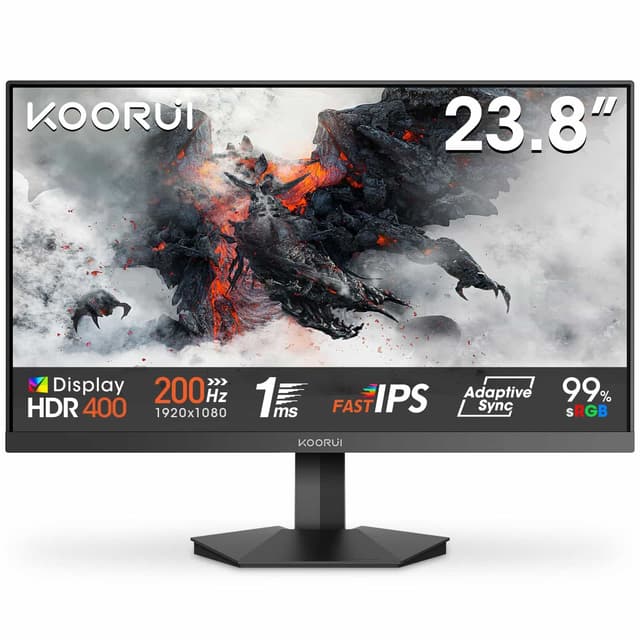 KOORUI G2411P 24 Inch Gaming Monitor, 200Hz, Fast IPS, HD...