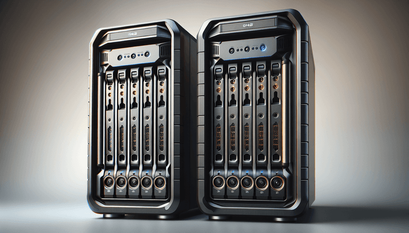 ugreen nasync dh2300 vs qnap ts-464-8g nas comparison showing three network storage devices side by side illustration