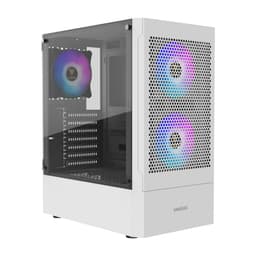 GAMDIAS TALOS E3 MESH WH Gaming pc case, Mid-Tower ATX Case with Side Tempered Glass Panel and a Magnetic Dust Filter & 3 Built-in 120mm ARGB Fans, Tool-Free Installation, Mesh Front Panel