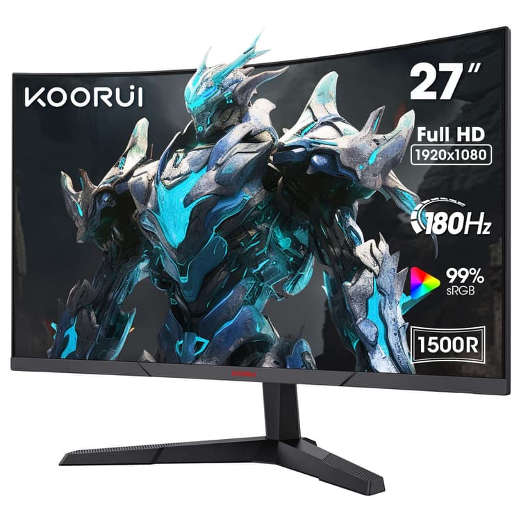 KOORUI 27 Inch Gaming Monitor, FHD 1080P Curved Monitor 1...