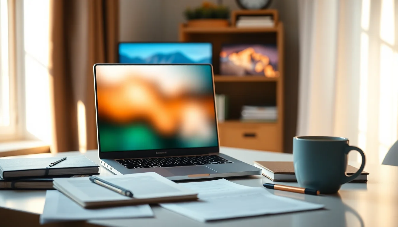 Silver MacBook Air 15-inch open on a tidy student desk beside notebooks and a coffee cup in 2026