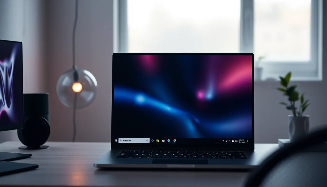 Close-up of Windows 11 desktop showing empty bottom of screen where taskbar should appear, with cursor visible at screen edge, clean modern workspace setup