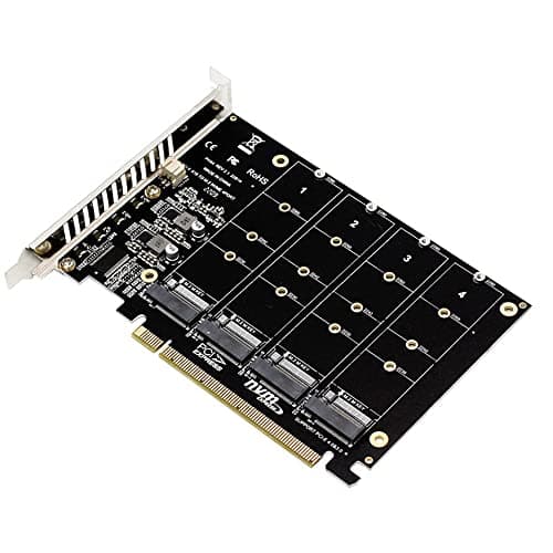 VOANZO 4-Port M.2 Expansion Card M.2 NVME to PCIE X16 Ada...