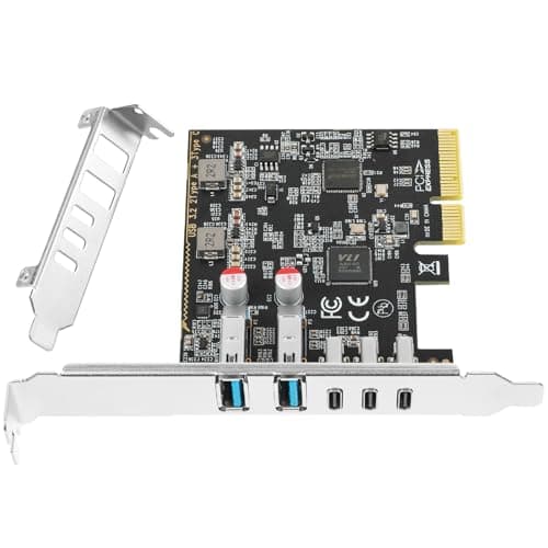 Jorkar PCIe to USB C/A 3.2/3.1 Gen 2 Expansion Card, 5 Po...