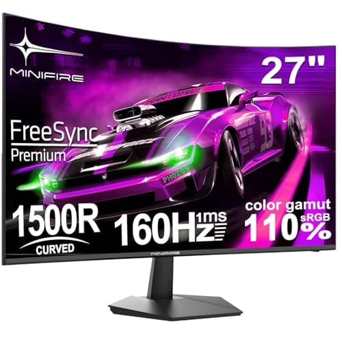 Minifire 27 Inch Curved Gaming Monitor 160Hz, FHD 1920x10...