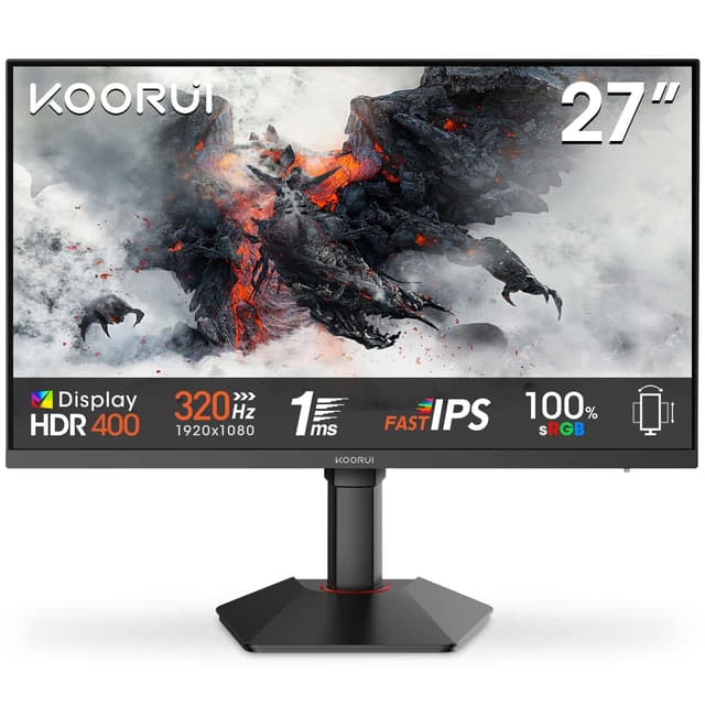 KOORUI G2721E 27 Inch Gaming Monitor, 320Hz, Fast IPS, QH...