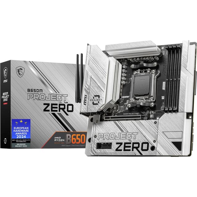 MSI B650M PROJECT ZERO Motherboard, Back-connect Micro-ATX