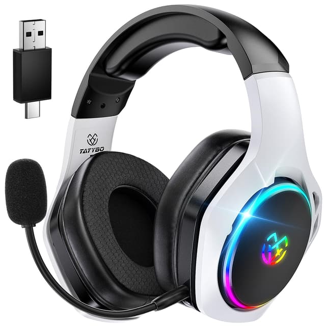 Tatybo 2.4Hz Wireless Gaming Headsets for Ps5 Ps4 PC, 40H...