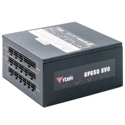 Itek Power Supply for PC GF650 EVO - 650W HDB Hydraulic Dynamic Bearing 12mm Active PFC Protection Efficiency Certification 80 Plus Gold Semi Modular Free Plug Giapp Capacitors