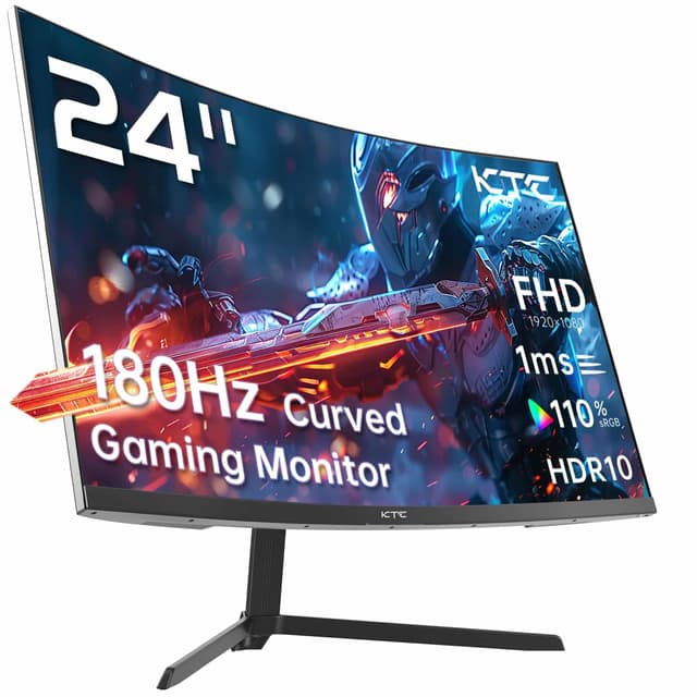 KTC 24 Inch Curved Monitor, FHD 1080P@180Hz Gaming Monior...